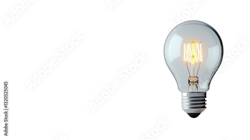 Glowing light bulb on a clean white background symbolizing innovation creative ideas and the potential for discovery and progress  The simple minimalist design creates a sense of focus and clarity