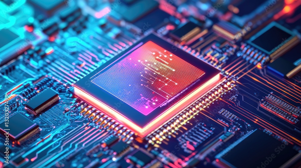 Futuristic holographic interface displaying real-time computer architecture and system analytics. Futuristic holographic interface displaying real-time computer architecture and system analytics.