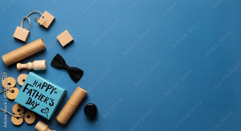 Father's Day DIY Craft Supplies Flat Lay Father's Day DIY Craft Supplies Flat Lay