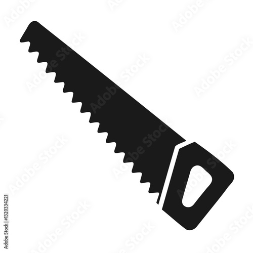 3D saw blade icon symbol with metal effect on white background representing success and growth