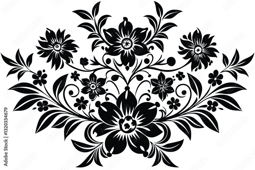 abstract black and white floral arrangement abstract black and white floral arrangement
