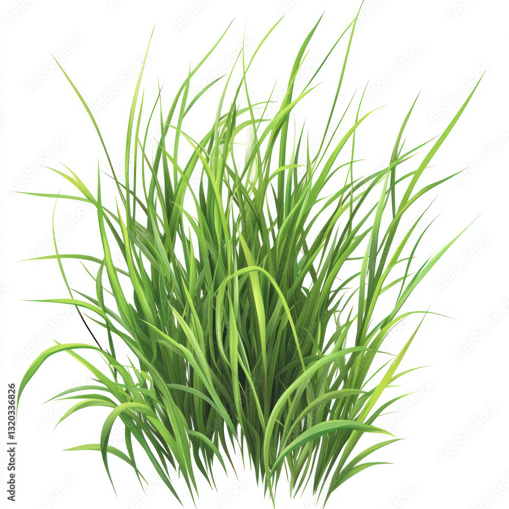 Naklejka premium green grass on white background