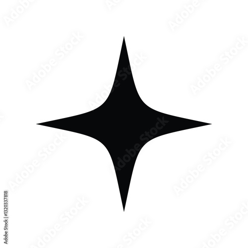 four point star icon design template vector illustration on white background.	