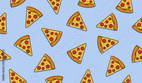 Cute pizza pattern background vector design