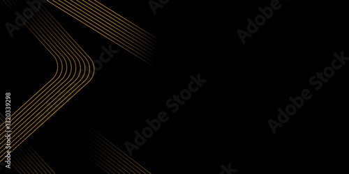 Abstract diagonal golden bars arrange in triangle facade shape on copy space background.  For covers, business cards, banners, prints on clothes, wall decor, posters, sites, posts on social networks, 