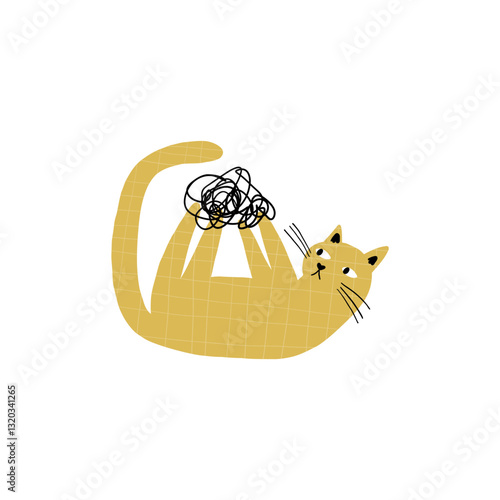 Cute funny cats in different comic poses. Adorable feline animals, clumsy funny kittens sleeping, lying, playing in funny poses. Flat vector illustration on white background