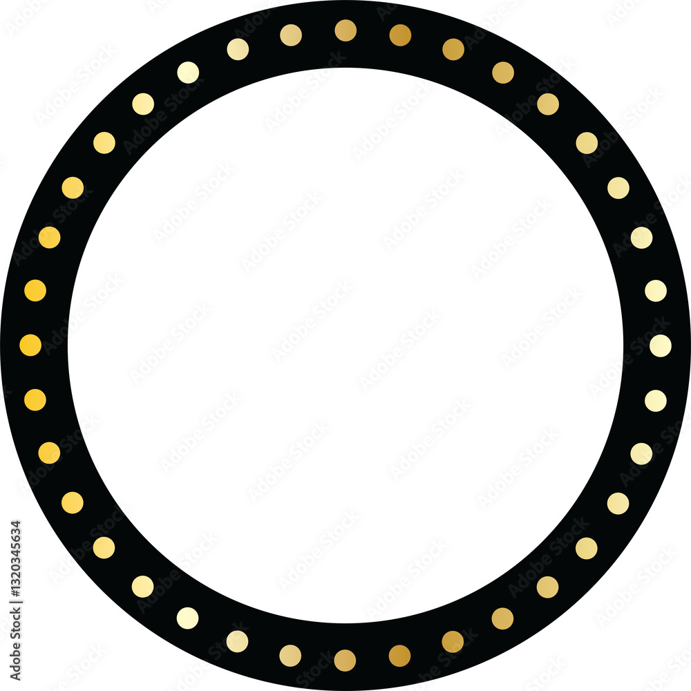 Circular Decorative Frame with Gold Dots Circular Decorative Frame with Gold Dots