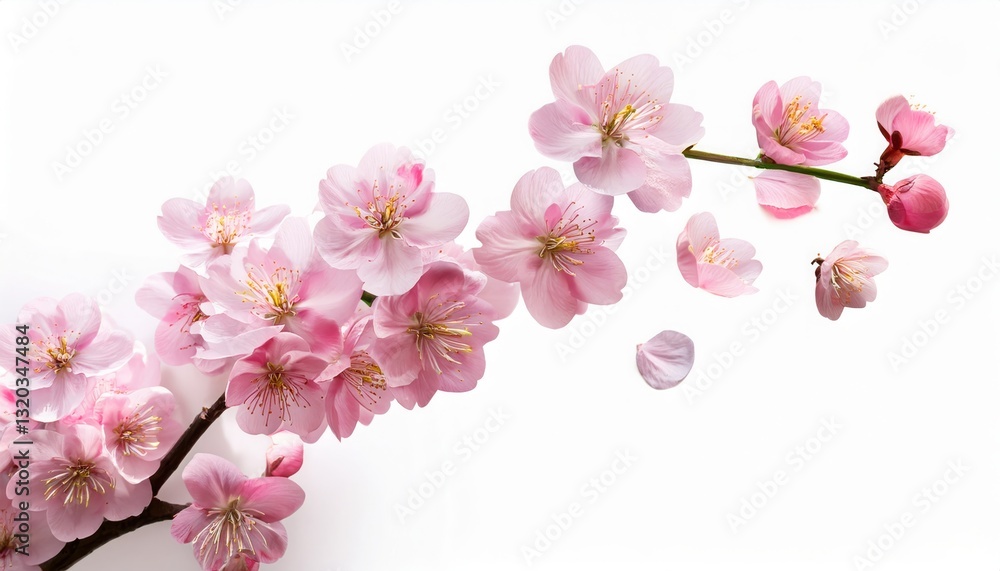 sakura flower flying isolated on isolated white background sakura flower flying isolated on isolated white background