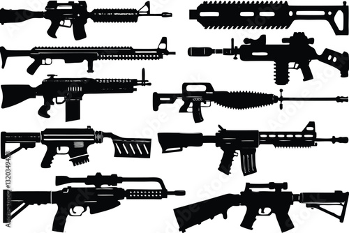 Weapons silhouette set