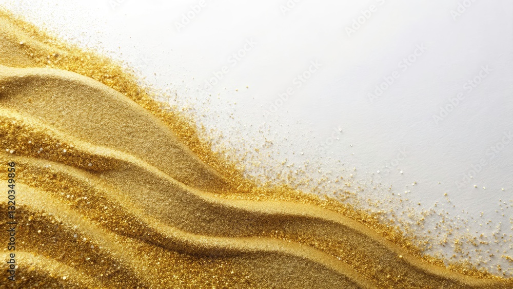 Obraz premium Aerial Shot of Golden Sand with Deep Focus Macro Photography for Soft Feminine Designs and Copy Space