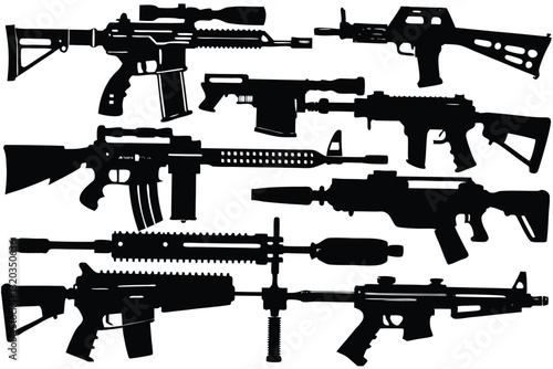 Weapons silhouette set