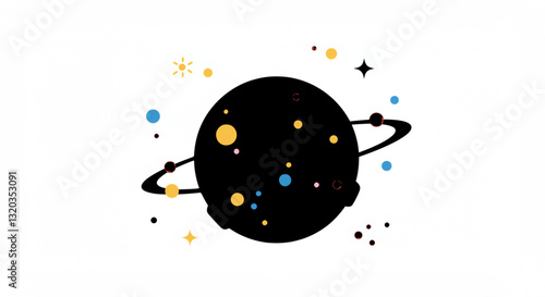 Saturn icon in flat style. Planet vector illustration on white isolated background. Galaxy space business concept.
