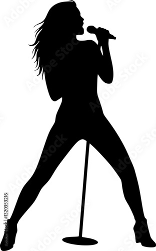 silhouette of woman singing