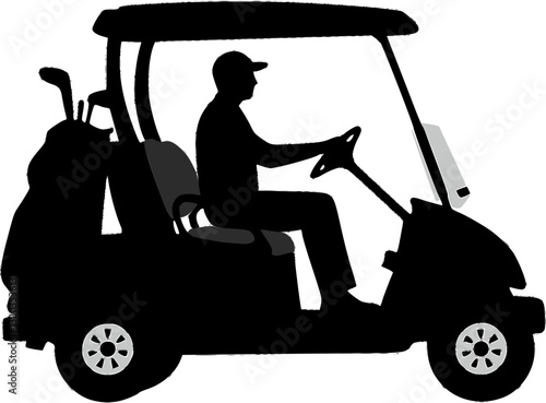 Golf car silhouette vector
