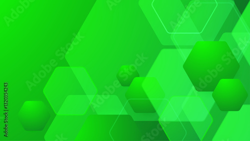 Abstract hexagon overlapping blue gradient vector illustration