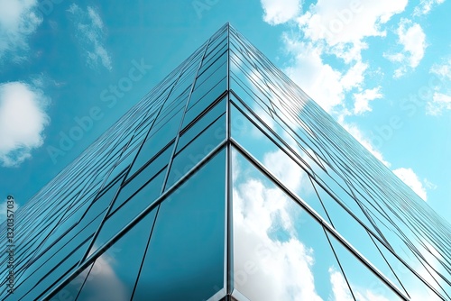 Wallpaper Mural Modern Glass Building Exterior Reflecting Blue Sky and Clouds Architectural Design Torontodigital.ca