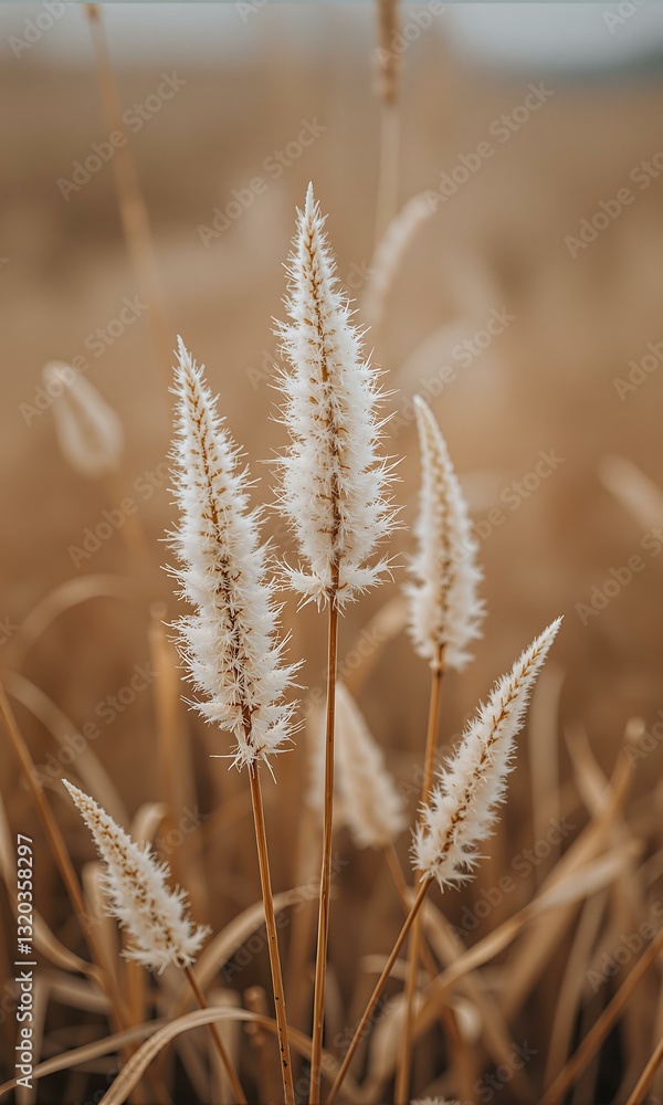 Obraz premium Close up of white wild grass.