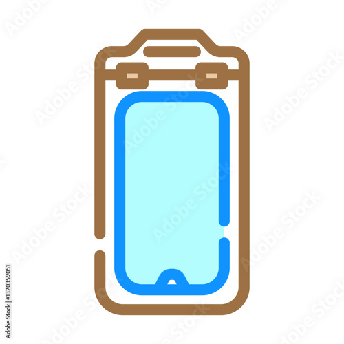 waterproof phone case water trip tourism color icon vector illustration