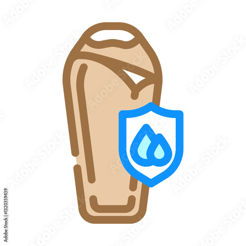 water resistant sleeping bag color icon vector illustration