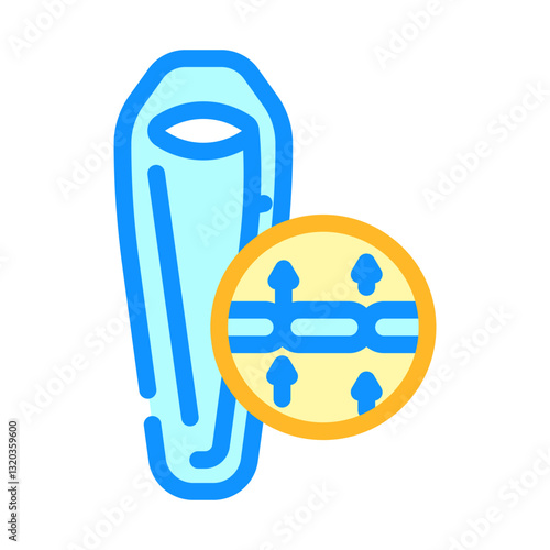 cold seam sleeping bag color icon vector illustration