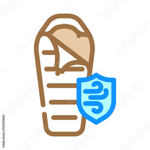 compression bag sleeping bag color icon vector illustration