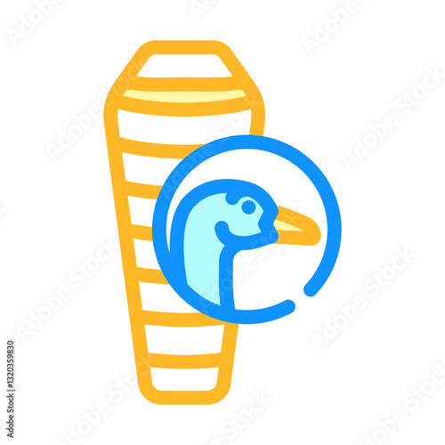 down sleeping bag goose color icon vector illustration