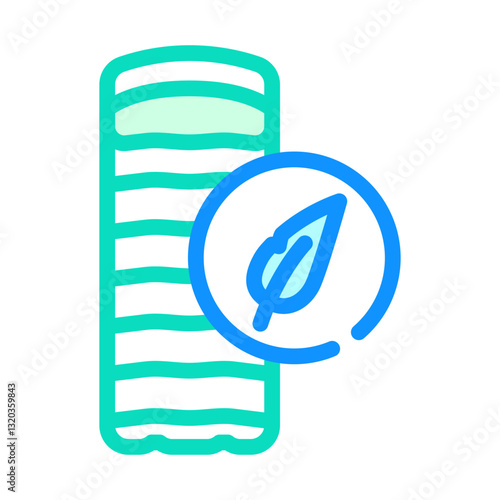down sleeping bag duck color icon vector illustration