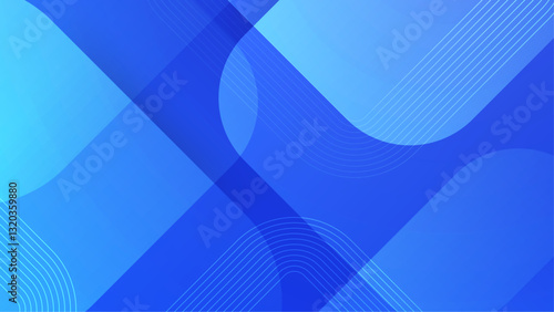 Abstract blue gradient background with overlapping geometric vector illustration, perfect for banner, digital poster, or business presentation