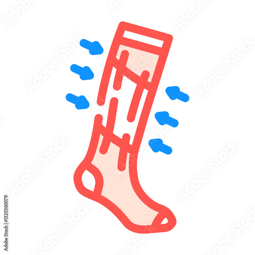 compression socks running accessories color icon vector illustration