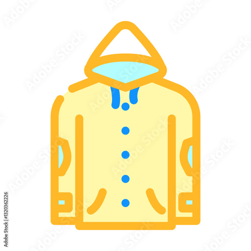 lightweight rain jacket ultralight trekking color icon vector illustration