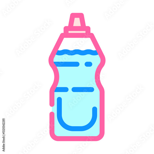 collapsible water bottle ultralight trekking color icon vector illustration