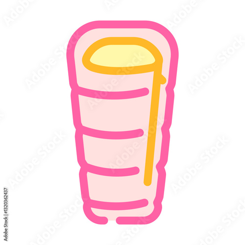 sleeping bag ultralight trekking color icon vector illustration