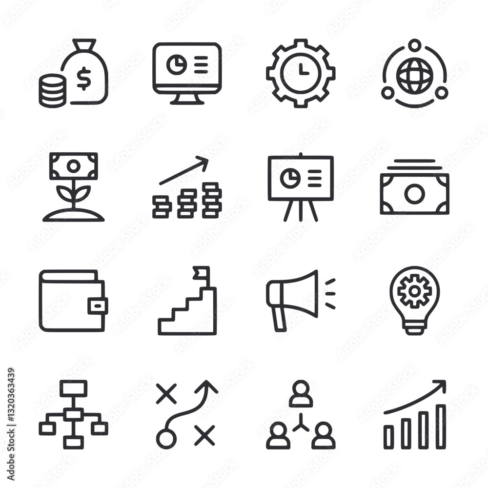 A set of icons for business and finance A set of icons for business and finance