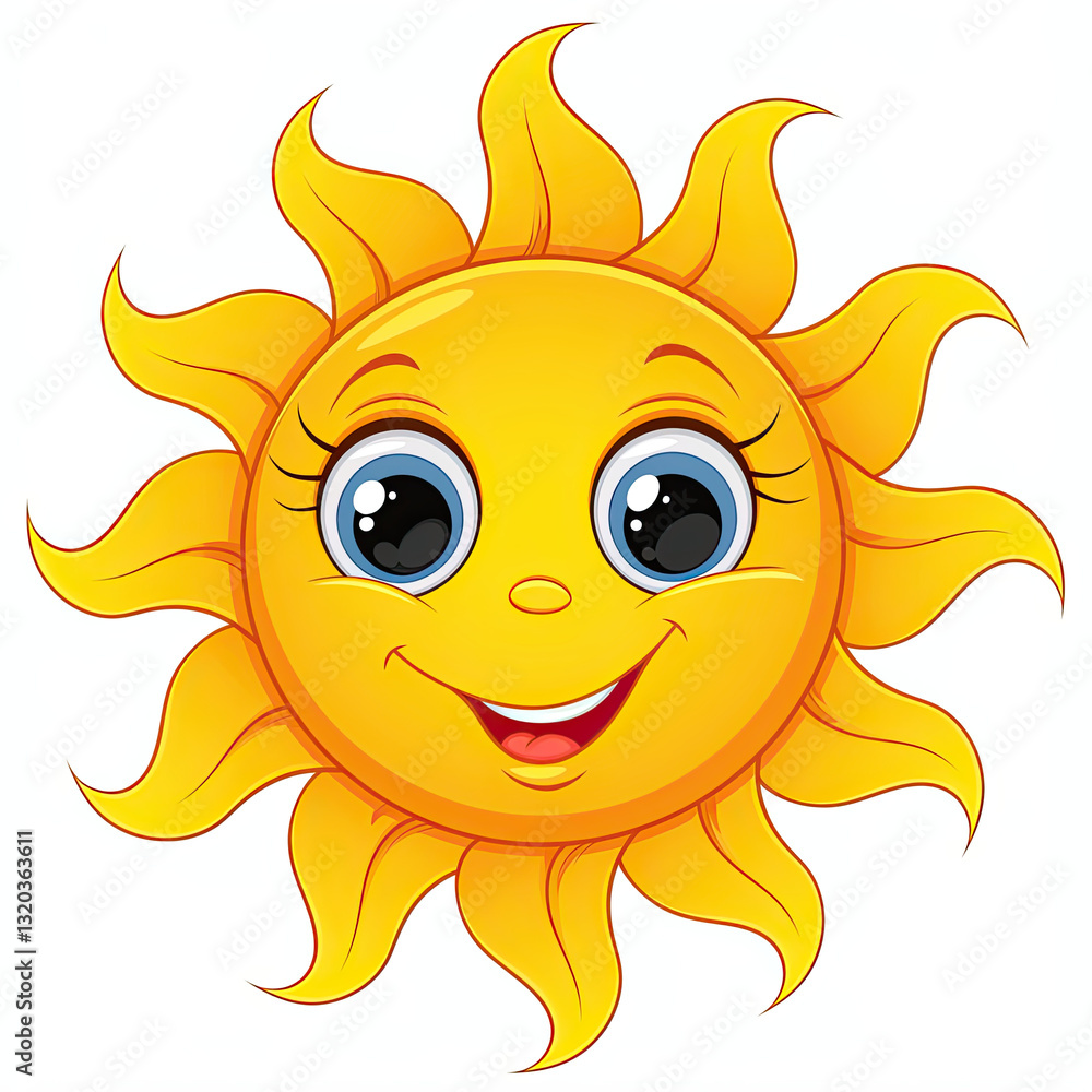 cheerful cartoon sun with big smile and bright eyes cheerful cartoon sun with big smile and bright eyes