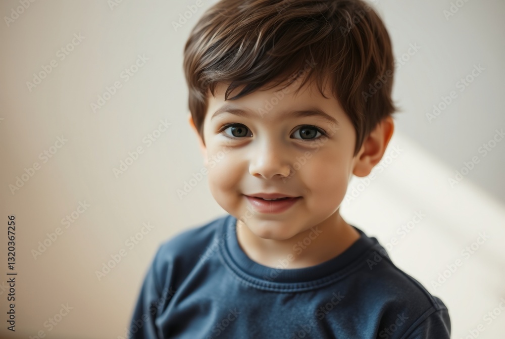 Portrait of a Smiling Young Boy with Brown Hair and Bright Eyes Portrait of a Smiling Young Boy with Brown Hair and Bright Eyes