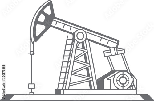 A Minimalist Vector Art  Pumpjack