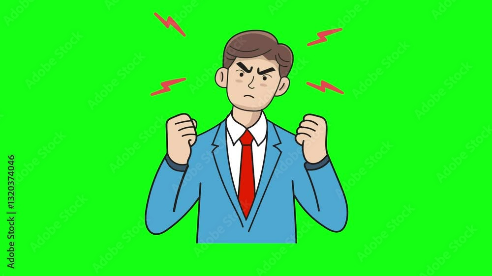 angry man, green screen video of an angry business man, Semi-Realistic green screen video angry man, green screen video of an angry business man, Semi-Realistic green screen video