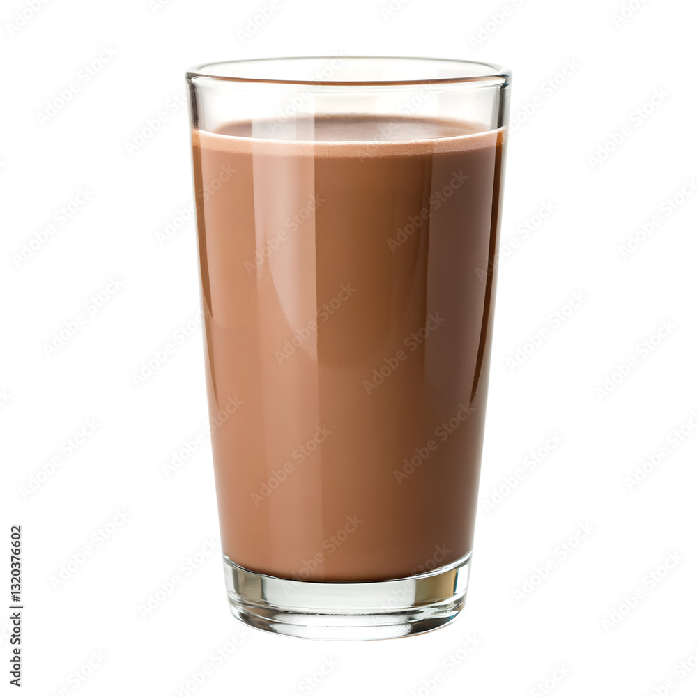 refreshing glass of chocolate milk on transparency background refreshing glass of chocolate milk on transparency background