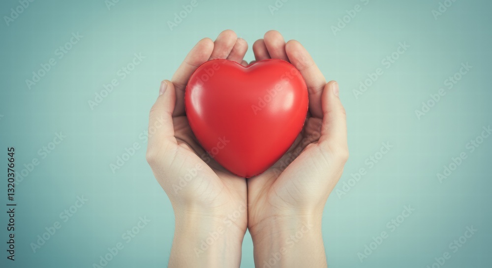 image of hands holding a red heart, as a sign of maintaining health image of hands holding a red heart, as a sign of maintaining health