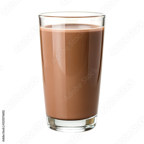 refreshing glass of chocolate milk on transparency background