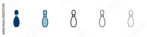 Bowling game Pin Icon vector isolated on white background. Bowling icon, ball and pin