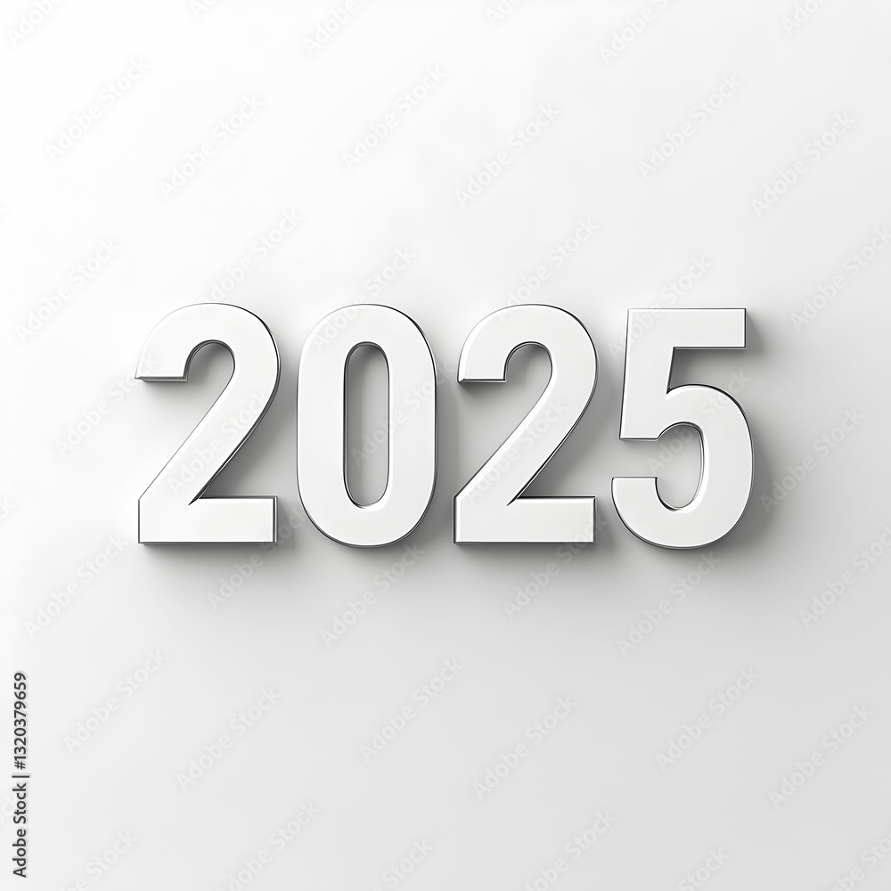 The year 2025 written in bold, modern sans-serif font, with sleek lines and sharp edges, standing out against a white background The year 2025 written in bold, modern sans-serif font, with sleek lines and sharp edges, standing out against a white background