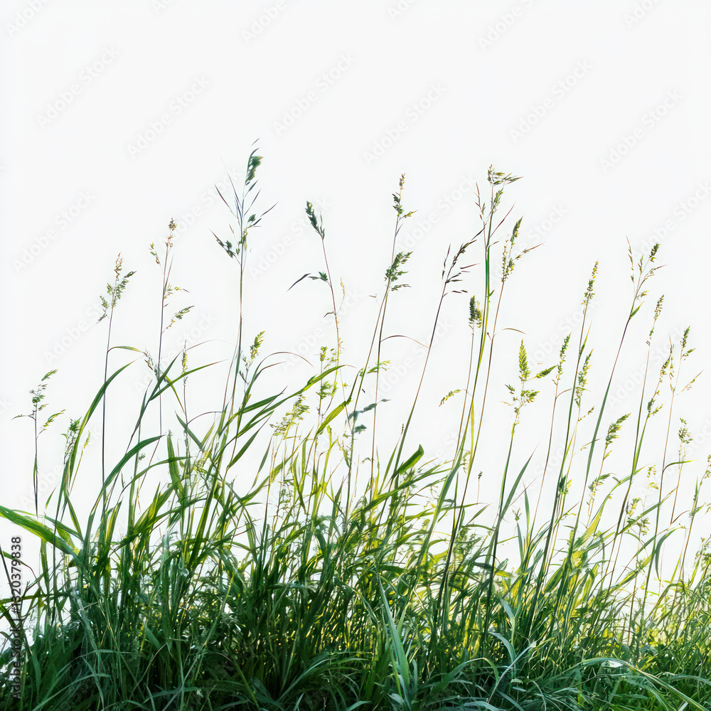 Obraz premium green grass on white background