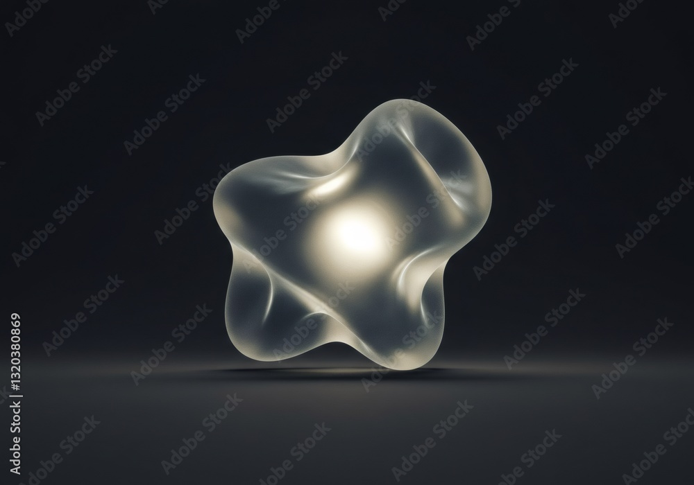 Abstract 3D Render of Translucent Organic Form with Inner Glow Abstract 3D Render of Translucent Organic Form with Inner Glow