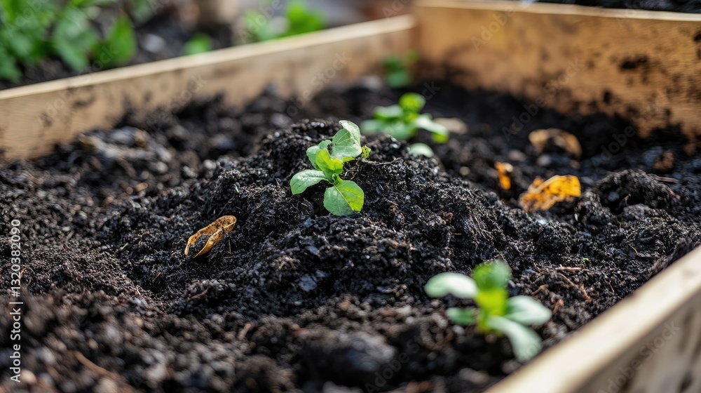 A smart composting system turning organic waste into natural fertilizer. A smart composting system turning organic waste into natural fertilizer.