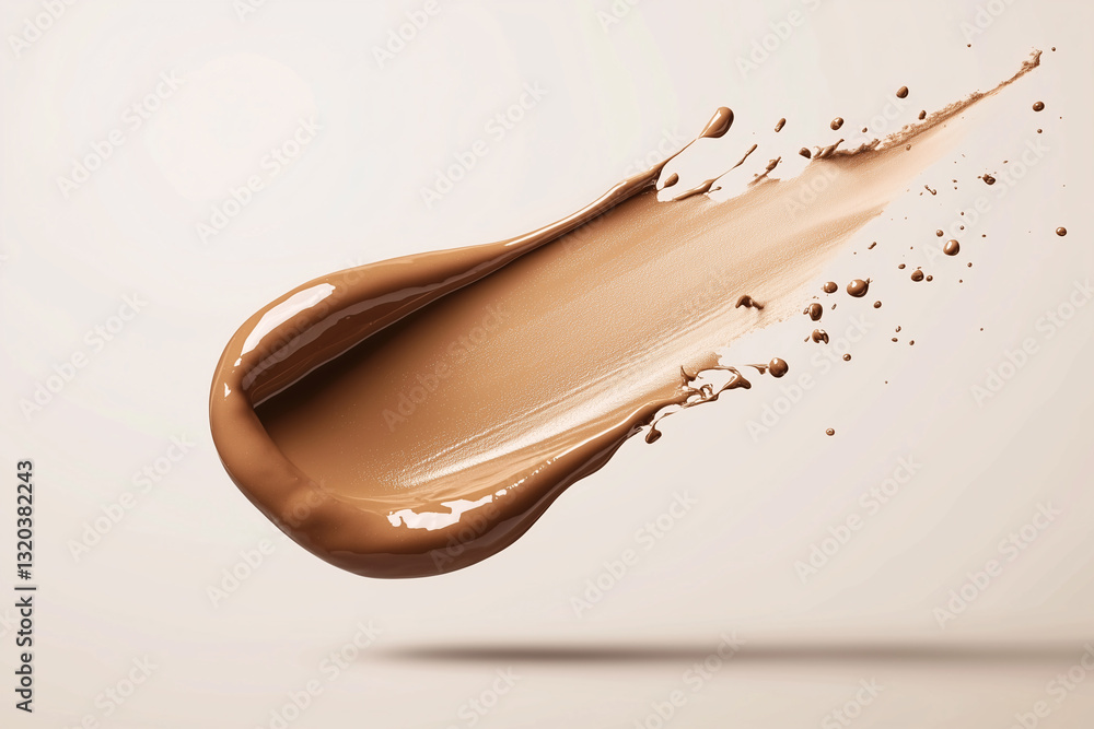 Cosmetic makeup smudge smear or swipe isolated on white background, cream liquid tonal foundation splash for beauty product mock up Cosmetic makeup smudge smear or swipe isolated on white background, cream liquid tonal foundation splash for beauty product mock up