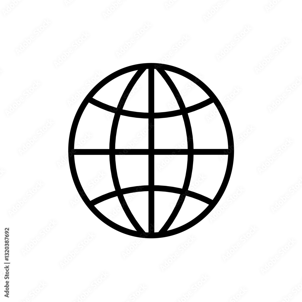 Outline Globe Internet Icon Outline Globe Internet Icon