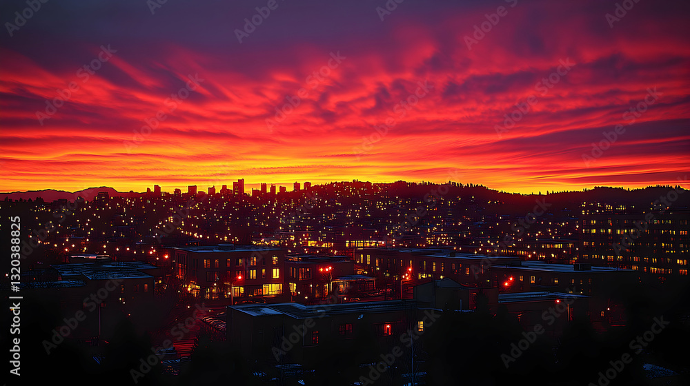 Fototapeta premium City Sunset Skyline (1)