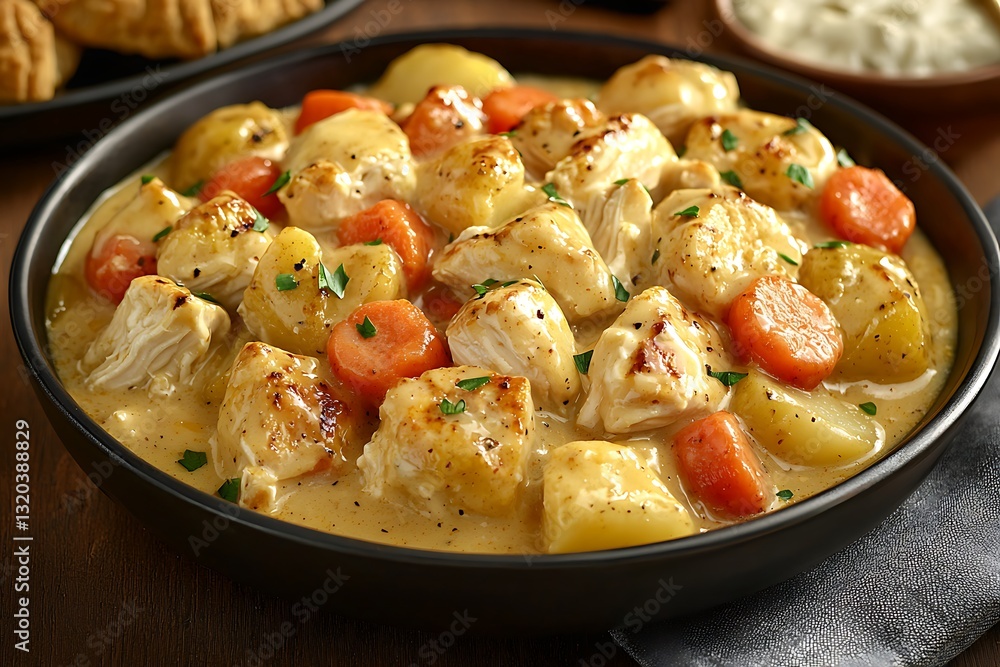 Creamy Chicken Stew for Rustic Table. Creamy Chicken Stew for Rustic Table.