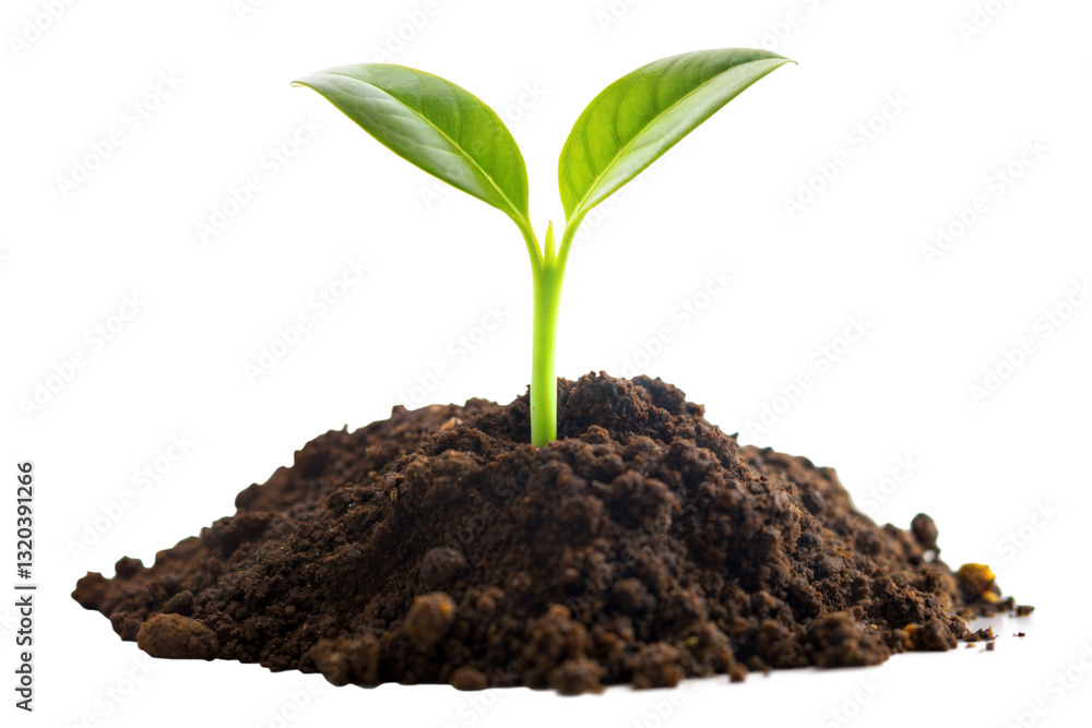 Young Plant Sprout Growing from Soil isolated on Transparent Background. New Plant Growth in Soil PNG. Young Plant Sprout Growing from Soil isolated on Transparent Background. New Plant Growth in Soil PNG.